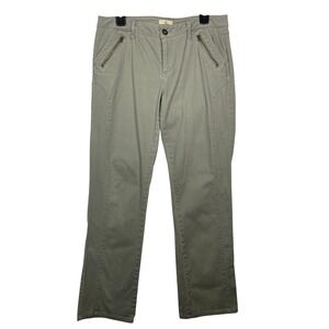 Ascend Women's Size 8 Olive‎ Green Casual Chino Pants with Zipper Pockets
